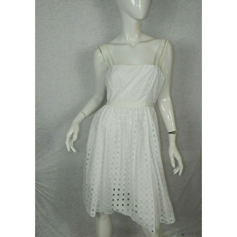Donna Morgan Dress Size 4 White Eyelet‎  Lace Straps